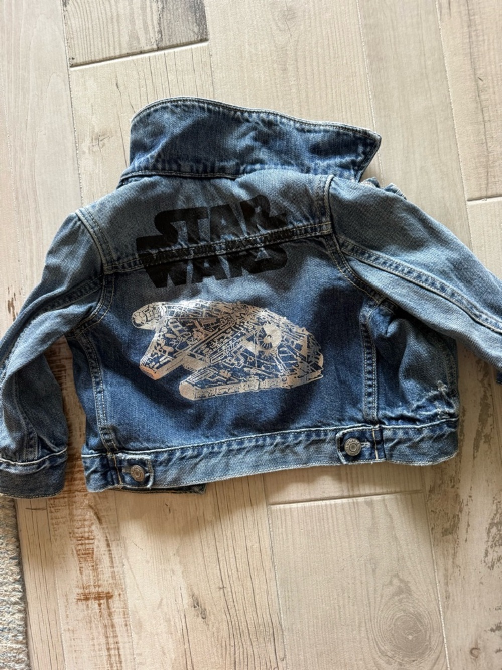 Star Wars Kids Denim Jean Jacket in Medium Blue, Gap 12/28 months.